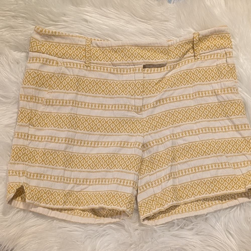 LOFT Yellow and White Patterned Garment